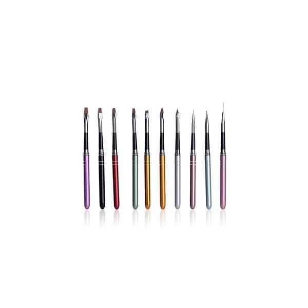 8 Pcs Nail Brush Pen Premium Upgrade Wood Handle, Gradient Painting Set UV Gel Flower Drawing Purple Handle Manicure Art Polish Tool, Valentine's Day present (8 amazing nail brushes)