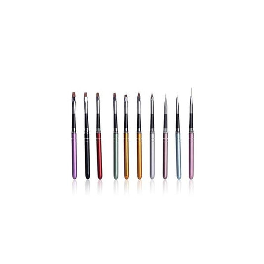 8 Pcs Nail Brush Pen Premium Upgrade Wood Handle, Gradient Painting Set UV Gel Flower Drawing Purple Handle Manicure Art Polish Tool, Valentine's Day present (8 amazing nail brushes)