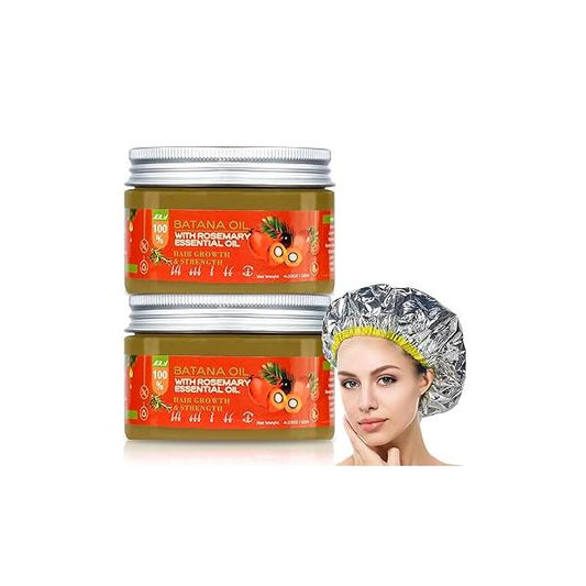 2Pack Batana Oil for Hair Growth, Bantana Growth Oil, Organic Rosemary Botana and Heat Cap Men & Women