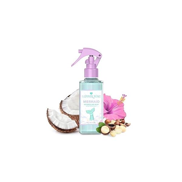 Glimmer Wish Mermaid Hair Detangler Spray - Leave-In Conditioner for Kids & Women, Tangle-Free Care, Detangling Spray, 5 fl oz