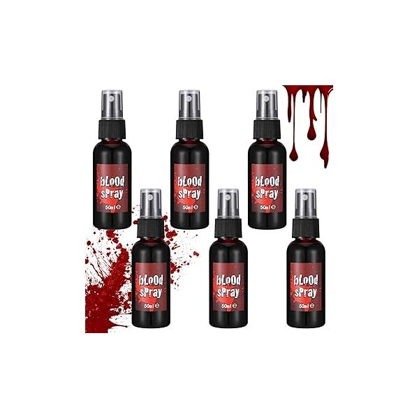 Halloween Fake Blood Makeup Kit Washable Fresh Red Spray Realistic Dripping Gel for Cosplay Party Zombie Vampire Monster (Set1)