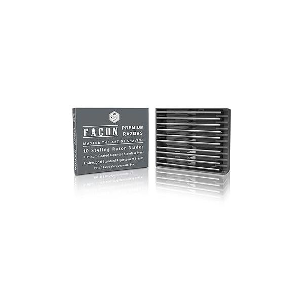 Facón Professional Hair Styling Thinning Texturizing Cutting Razor Replacement Blades - 10 Count