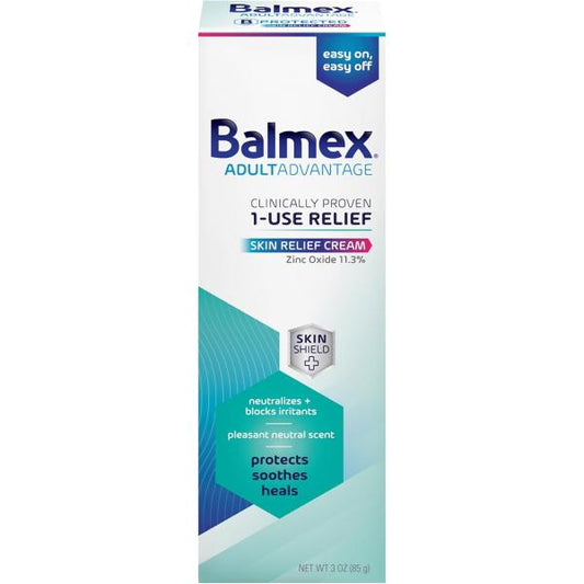 Balmex Adultadvantage Bprotected Skin Relief Cream, With Skinshield Technology, 3 Ounce