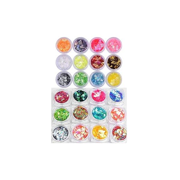 Nail Art DIY Snowflakes Glitter Sequins 3D Christmas Flower Flakes 12 Colors