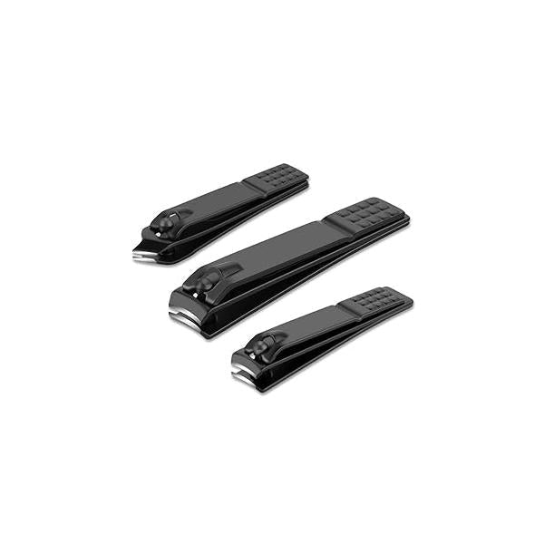 Nail Clippers Set Black Matte Stainless Steel Fingernail & Thick Toenail Ingrown Clippers, Perfect 3 pcs Clipper Cutter for Men and Women(Black)