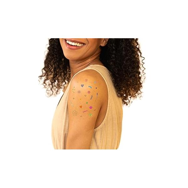 Festival Temporary Premium Tattoos - 75 Pieces, Skin-Safe Tested, Cruelty-Free Vegan Ink, Water Resistant- Adults, Teens or Kids, Realistic, Artist- Designed
