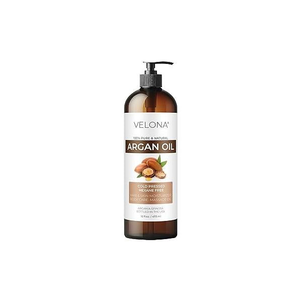 velona Argan Oil - 16 Fl Oz | 100% Pure and Natural Morocco Skin, Body Face Care Nails Protector Unrefined, Cold Pressed Cap Kit