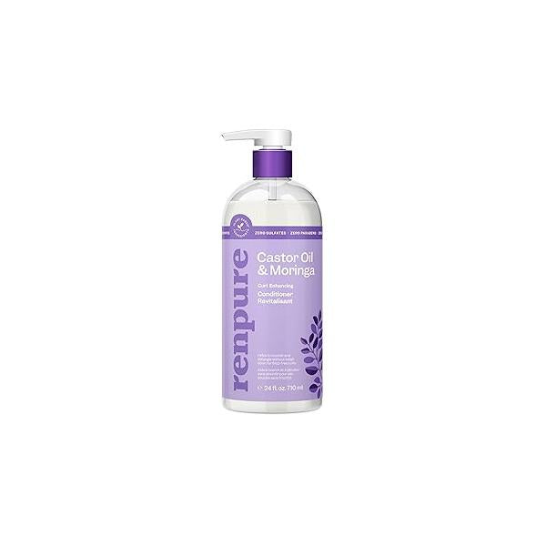 Renpure Castor Oil & Moringa Curl Enhancing Conditioner - For Moisturized, Detangled Frizz-Free Curls With Seed Wavy to Curly Hair -24 Fl Oz