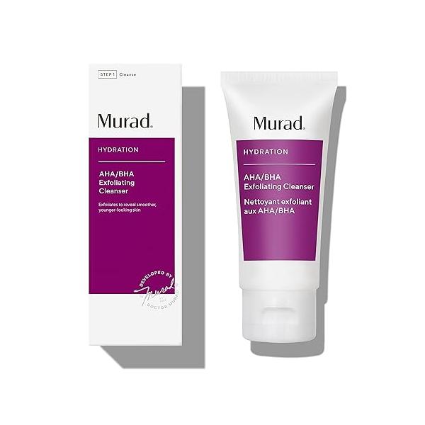 Murad AHA/BHA Exfoliating Cleanser - Triple-Action Cleansing Exfoliator with Salicylic, Lactic, & Glycolic Acids Creamy Face Wash Removes Dull, Dry Skin for Smoother, Softer