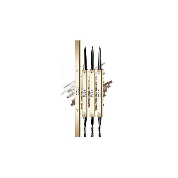 Eyebrow Pencil,3 PCS Waterproof Long-Lasting Microblading Black Brow Pencil,Natural Makeup Ultra Slim Defining Pencils