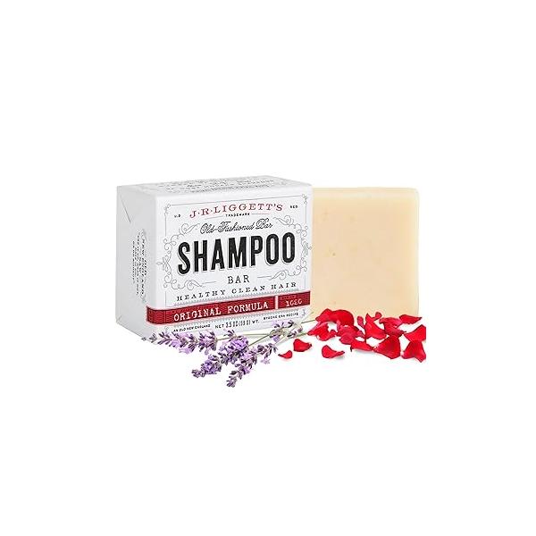 J·R·LIGGETT'S All-Natural Shampoo Bar, Original Formula - Supports Strong and Healthy Hair Nourish Follicles with Antioxidants Vitamins Great for Holiday Gifts & Stocking Stuffers, 3.5 Ounces