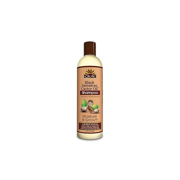 OKAY Black Jamaican Castor Oil Shampoo - for Hair Health, Natural Moisturizing Cleanser to Strengthen & Restore Damaged Women Men 12 fl oz (Pack of 1)