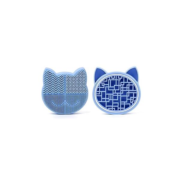 Silicon Makeup Brush Cleaner Mat with Drying manual Make up brush cleaner cleanser machine Cosmetic Cleaning Pad+Makeup Dry Cleaned Quick Color Removal Sponge Scrubber Tool(Pink)