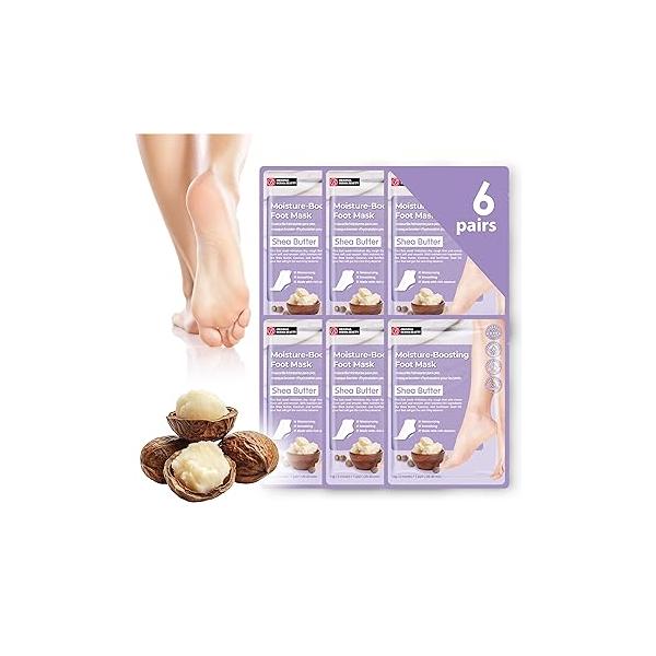 Original Derma Beauty Foot Mask 6 Pairs Shea Butter + Avocado Moisturizing Body Exfoliator Callus Remover Bath Pedicure Supplies