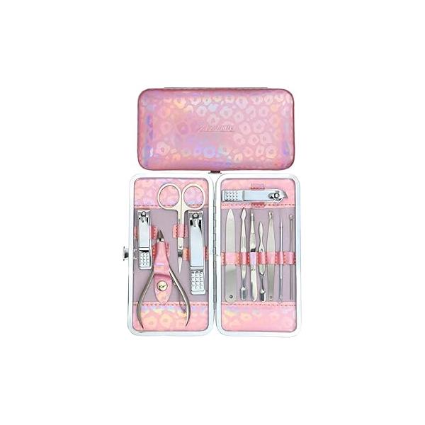 ZIZZON Nail Clippers Kit Manicure Pedicure set with Holographic Case(Purple)