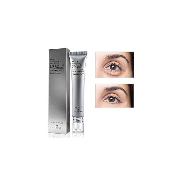 Eye Peptide Serum Massage Roller Nourishing Relieve Loose Bags Dark Circles Skin Care Under Cream for Fine Wrinkles and Puffiness Daily Skincare(Nourishing Grey)