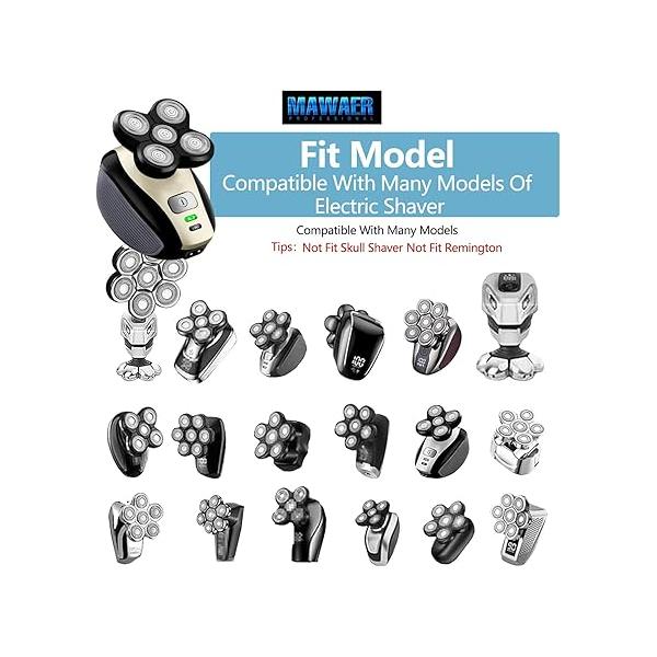 Universal 7 Blades Shaver Replacement Compatible with Freedom Gold and Most Mainstream Brands Head Electric (7 Blue)