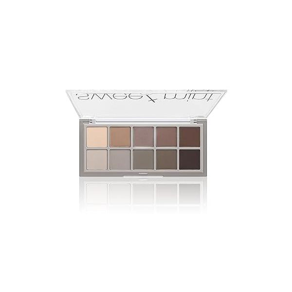 Go Ho 10 Colors Eyeshadow Palette,All Matte Palette for Older Women,Highly Pigmented Blendable Shades,Neutral Eye Shadow Makeup,Waterproof Cool-tone Grey Brown Eyeshadow,04