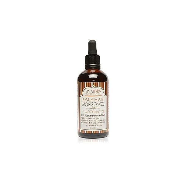 Shea Terra Organics Herbal Hair Care - Mongongo Nut Oil Food From Kalahari | All-Natural Strengthening and Conditioning for Healthy Growth Scalp 3.38 oz