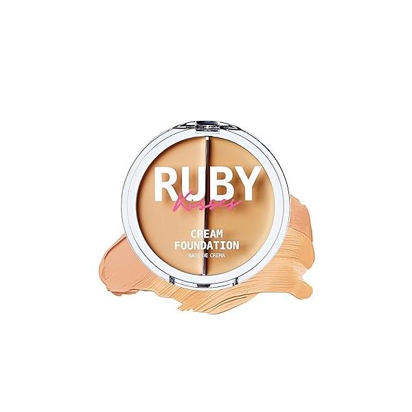 Ruby Kisses 3D Face Creator Cream Foundation & Concealer, 12 Hours Long Lasting, Medium to Full Coverage, Non-Greasy, Ideal for Makeup Contour Palette (Level 12)