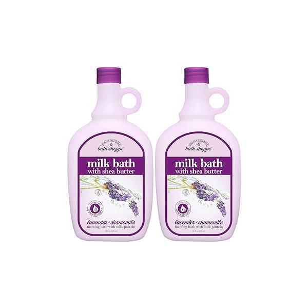 Moisturizing Lavender Chamomile Milk Bath - Hydrates Skin Made With Shea Butter and Vitamin E (Pack of 2 Bottles, 28 fl oz Each)
