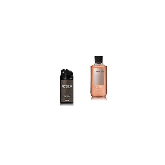 Bath & Body Works - Teakwood Deodorizing Spray and 2 in 1 Hair Wash Gift Set