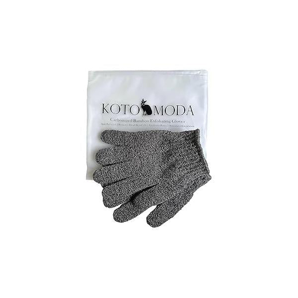 Sphynx Hairless Cats Carbonized Bamboo Bath Exfoliating Gloves Charcoal Shower Body Scrub (1 pair)
