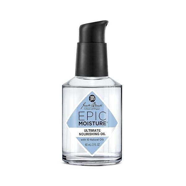 Jack Black Epic Moisture Ultimate MP10 Nourishing Oil, 2 Fl Oz - Multi-Purpose Moisturizing Body Oil and Beard with 10 Natural Oils for Face, Beard, Body, Hair, Elbows, Feet Cuticles
