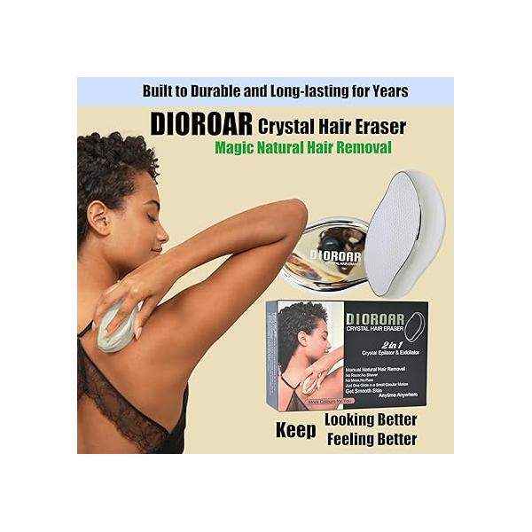 Crystal Hair Eraser,Upgrade Remover,Physical Nano Glass Removal Device,Painless Epilator and Exfoliator Without Shaver for Quick Soft Silky Skin(Violet)