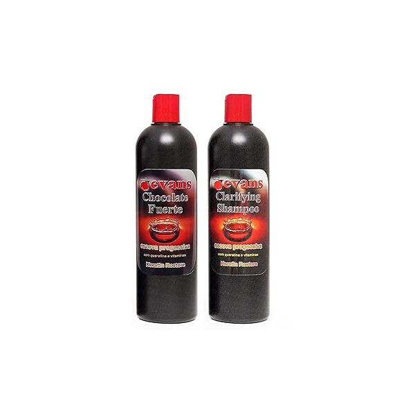YSSER evans COMBO PACK Brazilian Keratin Hair Smoothing Treatment Blowout Straightening System - Strong 16 fl oz + Clarifying Shampoo, Fl Oz (Pack of 2)
