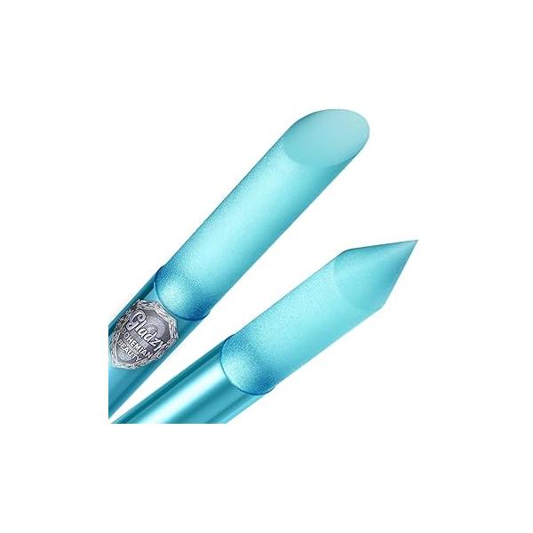 Glass Cuticle Pusher by GLADZY - Manicure Stick, Genuine Czech Quality, Professional Precision Filing Remover, Abrasive Surface Never Wears Out