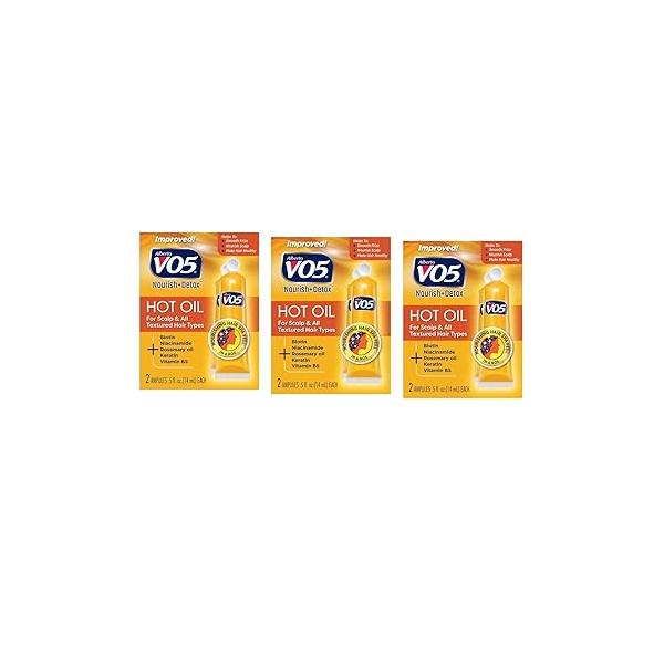 Alberto Vo5 Hot Oil Intense Conditioning Treatment, 0.5 Ounce, 2-count Tubes (Pack of 3)