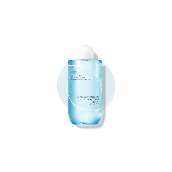 ISNTREE Ultra-Low Molecular Hyaluronic Acid Toner 300ml, 10.14 fl.oz | Korean Skincare Quick Absorbing Deep Hydration & Skin Smoothing Vegan Fragrance-Free