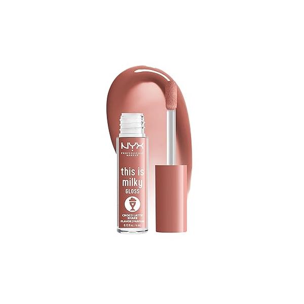 NYX PROFESSIONAL MAKEUP This Is Milky Gloss, Vegan Lip 12 Hour Hydration - Cookies & Milk (Cool Beige Nude)