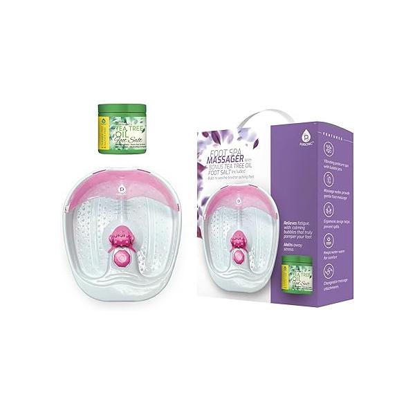 PURSONIC's Ultimate Foot Care Kit - Spa, Pedicure Tools, Massager, Tea Tree Oil Salt Scrub, and Warming Function Relax Revitalize Tired Feet!