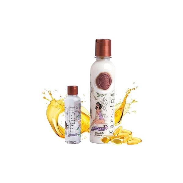 RITUAL BOTANICO Keratina Organica 250 ML - 12 Aceites Naturales y Aminoácidos que aportan brillo, sedosidad nutrición. para alisar el pelo entre 4-6 meses. Con Argán, Té Verde, Karité,