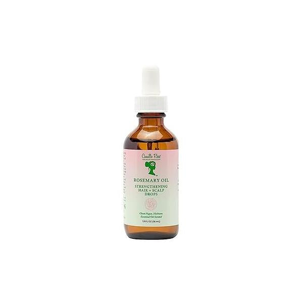 Camille Rose Rosemary Oil Strengthening Hair & Scalp Drops, with Castor, Peppermint Oils, for Growth, Hydration Strength, 1.9 fl oz