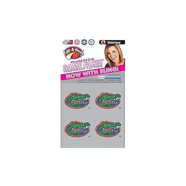 Florida Waterless Temporary Tattoos - Hypoallergenic Peel and Stick Waterproof Tattoos, Metallic Officially Licensed