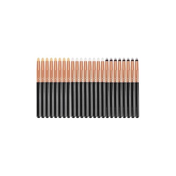 Professional Small Pencil Eyeshadow Brush 8Pcs for Eye Shadow Eyeliner Smudge Blending Precision Perfect Cut Crease Makeup Brushes Tool Set（Black-EA01）