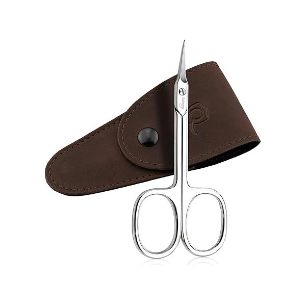 Solingen Curved Cuticle Scissors - Precision German Steel for Manicure & Pedicure, Eyebrow Eyelash Grooming, Extra Sharp with Premium Storage Case