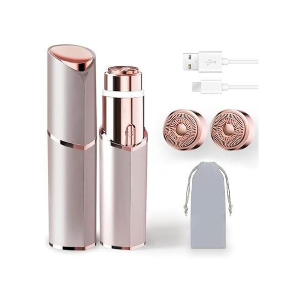 Facial Hair Removal for Women, Portable Lady Shaver, Rechargeable Painless Remover Face, Upper Lips, Chin, Peach Fuzz