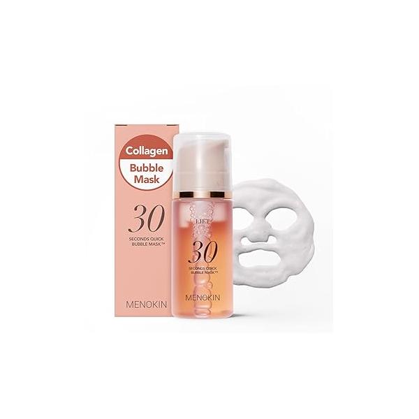 MENOKIN 30 Seconds Quick Bubble Mask [LIFT] - [Collagen] & Niacinamide in Micro-bubbles for Anti Aging, Boost Elasticity, Fine Lines, Korean Glass Skin Care Essential, 70 Uses, 3.21 fl.oz