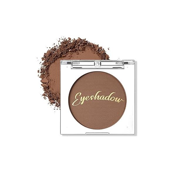 Single Beige Matte Eyeshadow Palette, Velvet Eye Shadow Compact Powder Primer Base Makeup, Ultra-Blendable, Fine Smooth Powder, Waterproof, Long-Lasting, 18#Beige