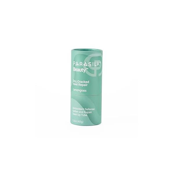 Parasilk Beauty Lemongrass Heel Repair Moisturizing Stick for Dry, Cracked Feet. Superior Antioxidant Oils & Wax Soften Dry Skin, Nighttime Foot Balm