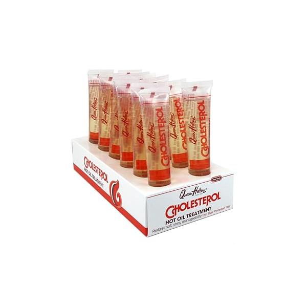 Queen Helene Cholesterol Hot Oil Treatment for Dry, Over-Processed Hair, Restores Soft, Shiny Manageability,1 FL OZ Tube - 12 Count