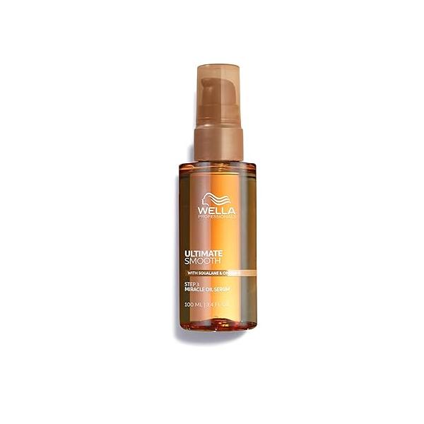Wella Professionals ULTIMATE SMOOTH Miracle Oil Serum for Dry, Dull & Frizzy Hair | Nourishes, Smooths Adds a Silky Shine With Squalane Omega 9 Heat Protectant Color Safe