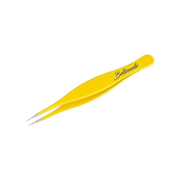 Precision Tweezers - Precise Grooming Stainless Steel Ingrown Hair Eyebrow Shaping Woman and Man Hobby Tweezer Chin Splinters Yellow