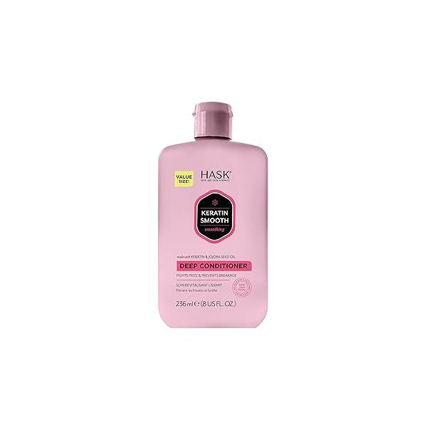 HASK Keratin Smoothing Deep Conditioner Treatment for all hair types, color safe, gluten free, sulfate paraben free - 8 Fl Oz