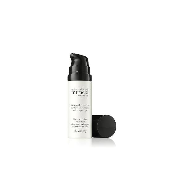 philosophy anti-wrinkle miracle worker line-correcting eye cream - with vitamin C & coconut oil smoothes the skin around eyes reduces dark circles 0.5 fl oz
