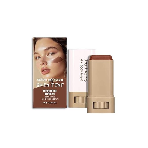 2 Pcs Foundation Stick Beauty Balm Serum Boosted Skin Tint Solid Tinted Moisturizing Contour for Women Natural Finish Makeup (#03, 0.63 OZ)